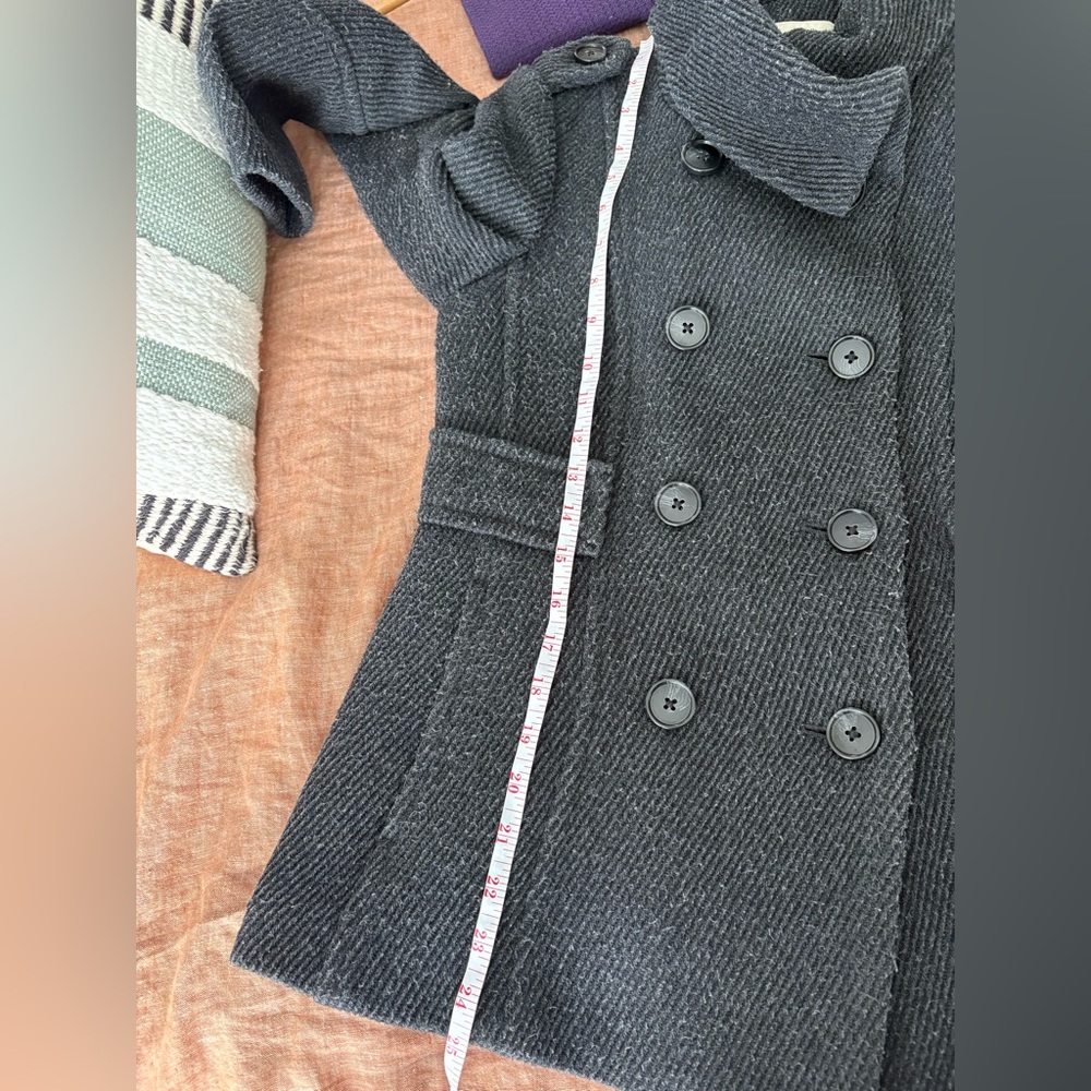 LOFT Charcoal Gray Double-Breasted Peacoat - Picture 6 of 6